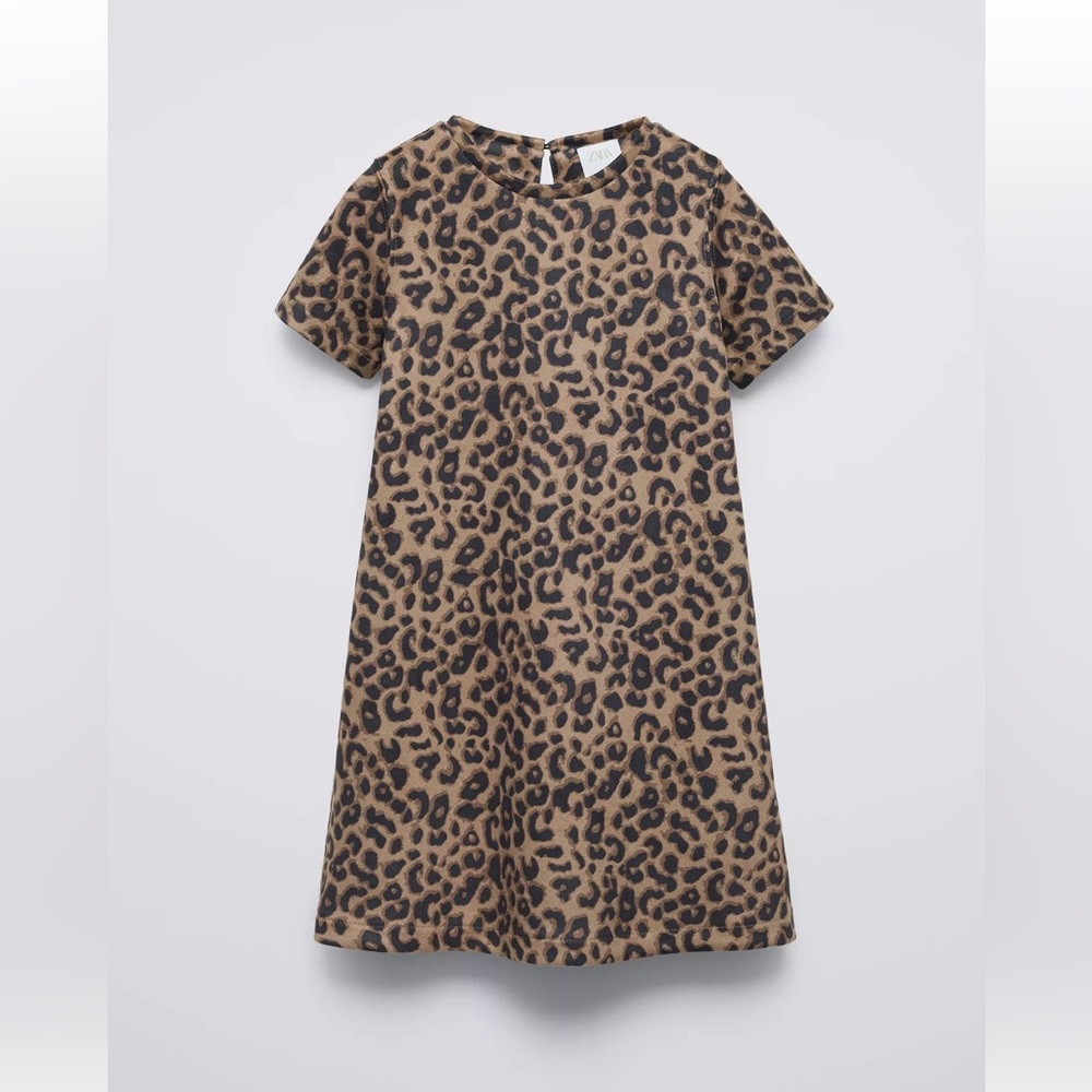 Zara Brown Leopard Print Kids Dress